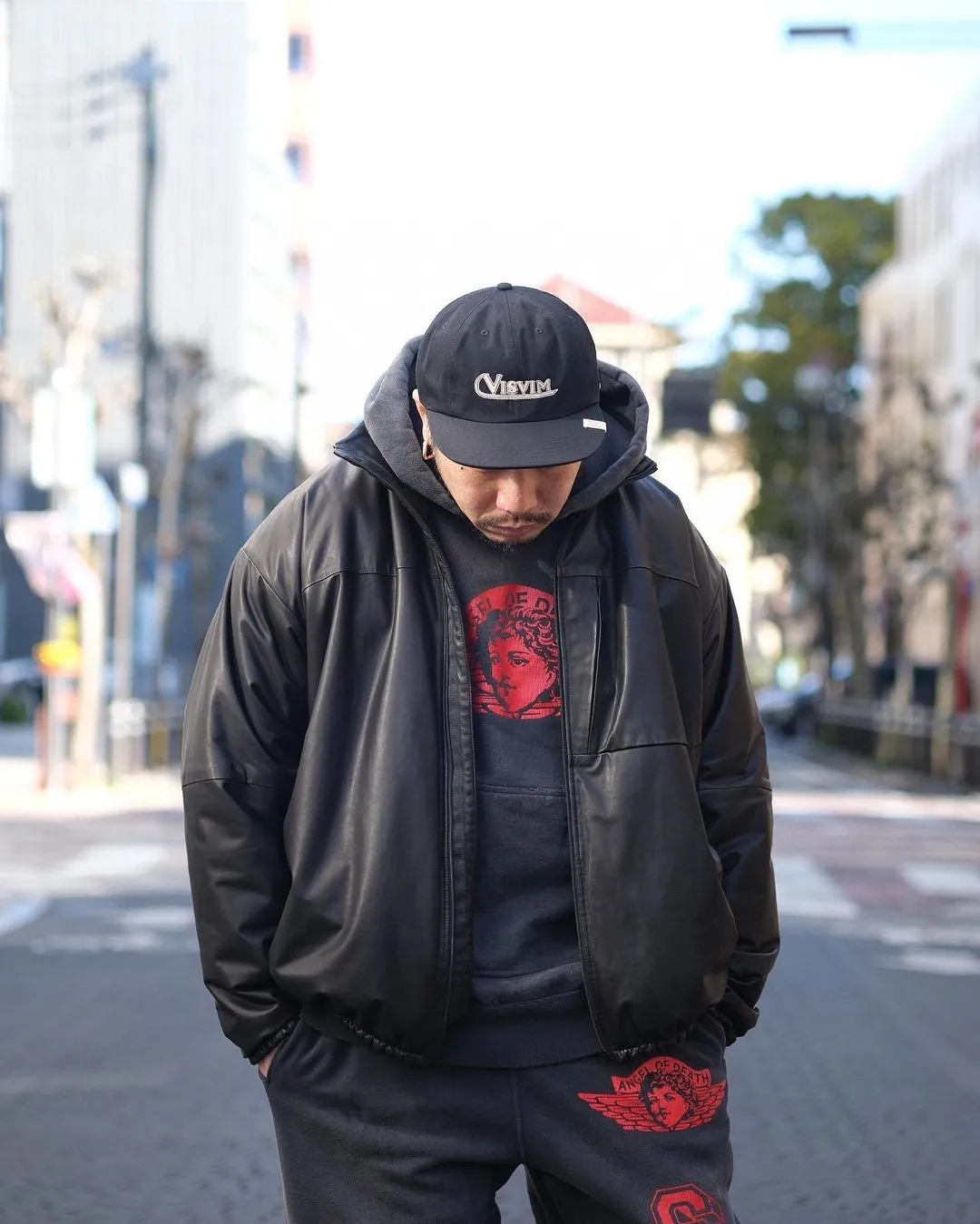SAINT Mxxxxxx ANGEL HOODIE/BLK Angel Rebirth Crack Printed Retro Distressed Hoodie Assute dyeing, full-length spray-on fade, heavy fermentation wash, NEW VINTAGE texture, factory four-needle and six-thread workmanship, boneless patchwork, more comfortable to wear, genuine level crack print/accessories restored